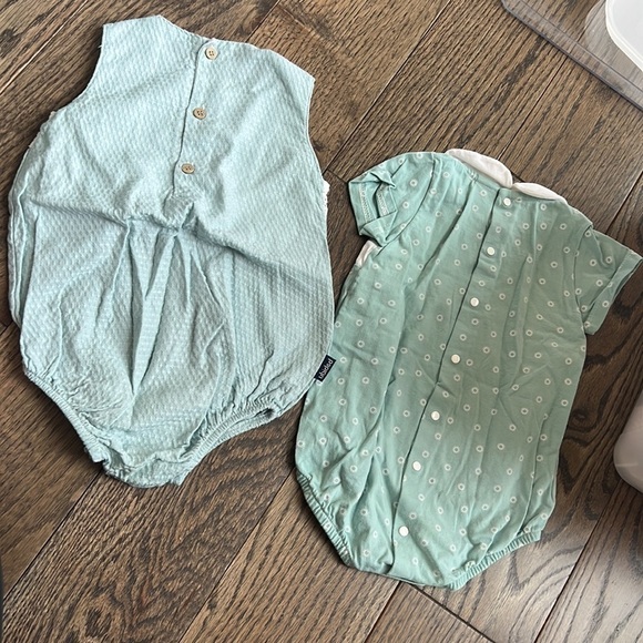Mint green collar Babidu shortie from Spain childrensalon 12 months twins set - Picture 2 of 5
